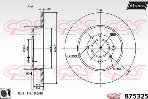 Maxtech 875325.0060 - Гальмівний диск autozip.com.ua