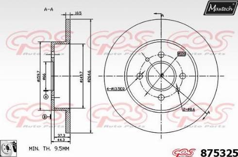 Maxtech 875325.0080 - Гальмівний диск autozip.com.ua