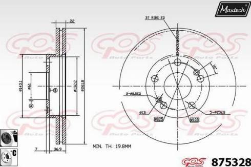 Maxtech 875328.6060 - Гальмівний диск autozip.com.ua