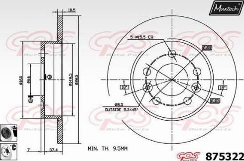 Maxtech 875322.6060 - Гальмівний диск autozip.com.ua