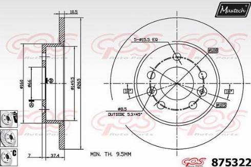 Maxtech 875322.6980 - Гальмівний диск autozip.com.ua