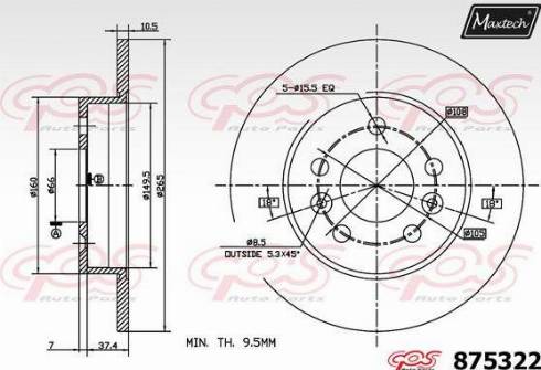 Maxtech 875322.0000 - Гальмівний диск autozip.com.ua