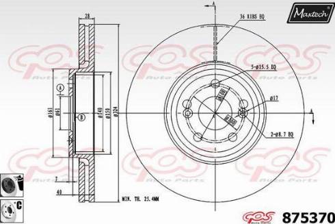 Maxtech 875370.6060 - Гальмівний диск autozip.com.ua