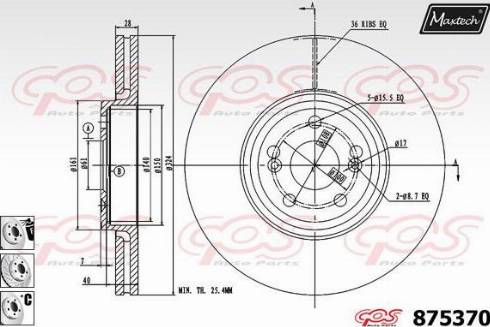 Maxtech 875370.6880 - Гальмівний диск autozip.com.ua