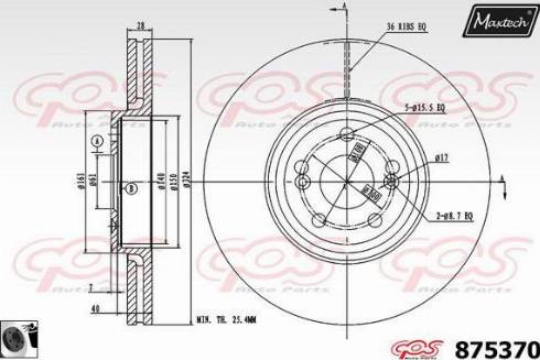 Maxtech 875370.0060 - Гальмівний диск autozip.com.ua