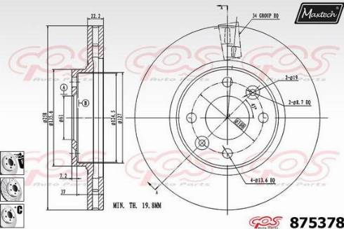 Maxtech 875378.6980 - Гальмівний диск autozip.com.ua