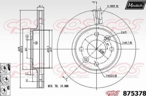 Maxtech 875378.6880 - Гальмівний диск autozip.com.ua