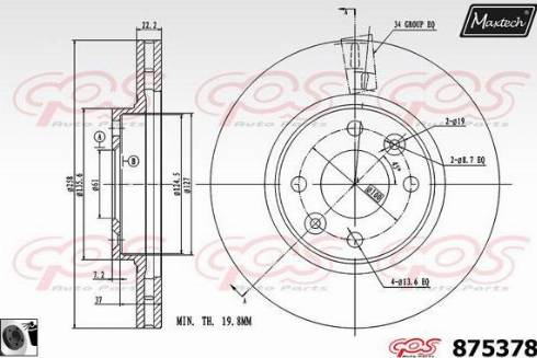 Maxtech 875378.0060 - Гальмівний диск autozip.com.ua