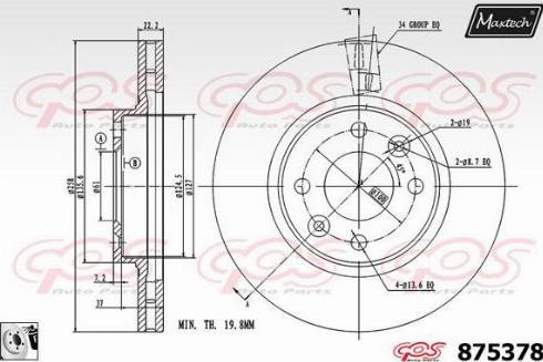 Maxtech 875378.0080 - Гальмівний диск autozip.com.ua