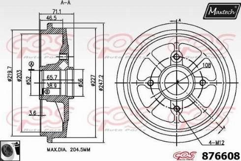 Maxtech 876608.0060 - Гальмівний барабан autozip.com.ua