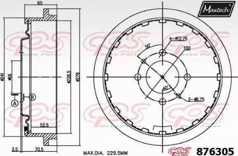 Maxtech 876305.0000 - Гальмівний барабан autozip.com.ua