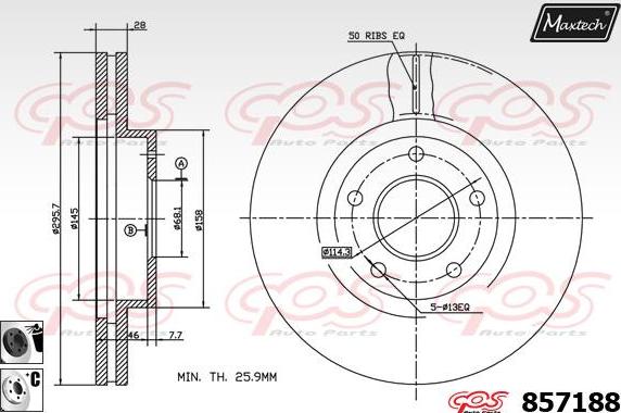 Maxtech 871549 - Гальмівний диск autozip.com.ua