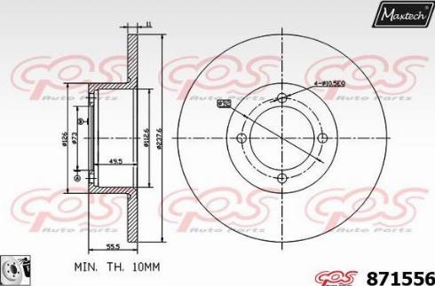 Maxtech 871556.0080 - Гальмівний диск autozip.com.ua