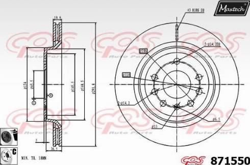 Maxtech 871550.6060 - Гальмівний диск autozip.com.ua