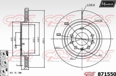 Maxtech 871550.6880 - Гальмівний диск autozip.com.ua