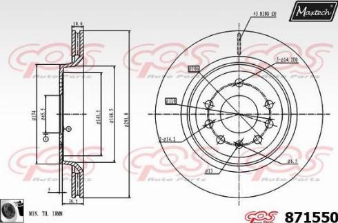 Maxtech 871550.0060 - Гальмівний диск autozip.com.ua