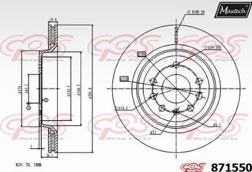 Maxtech 871550.0000 - Гальмівний диск autozip.com.ua