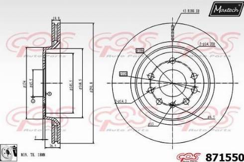 Maxtech 871550.0080 - Гальмівний диск autozip.com.ua