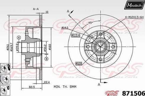 Maxtech 871506.6880 - Гальмівний диск autozip.com.ua