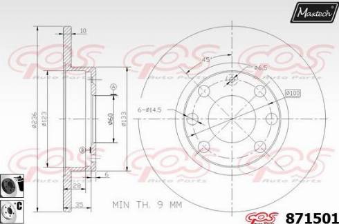 Maxtech 871501.6060 - Гальмівний диск autozip.com.ua