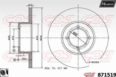 Maxtech 871519.0060 - Гальмівний диск autozip.com.ua