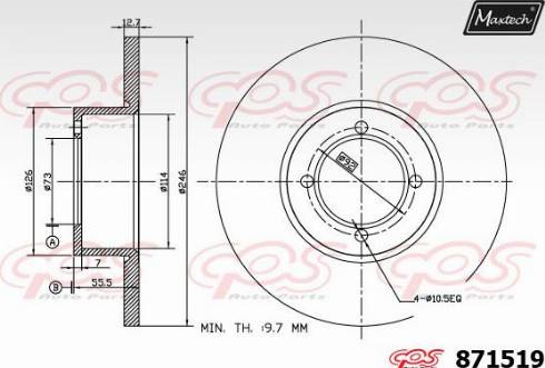 Maxtech 871519.0000 - Гальмівний диск autozip.com.ua