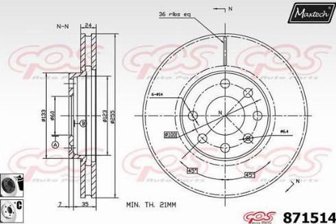 Maxtech 871514.6060 - Гальмівний диск autozip.com.ua