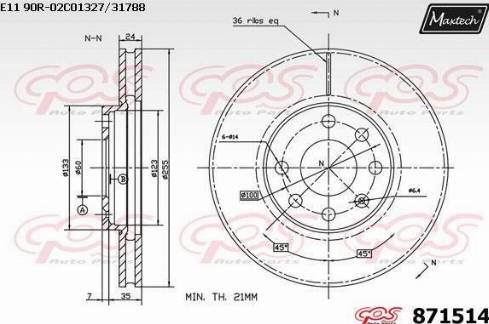 Maxtech 871514.0000 - Гальмівний диск autozip.com.ua