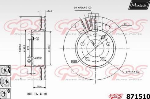 Maxtech 871510.6880 - Гальмівний диск autozip.com.ua