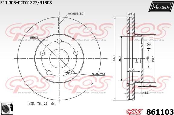 Maxtech 871517 - Гальмівний диск autozip.com.ua