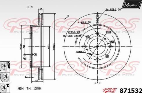 Maxtech 871532.6880 - Гальмівний диск autozip.com.ua