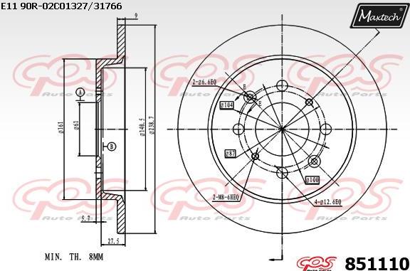 Maxtech 871521 - Гальмівний диск autozip.com.ua