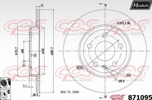 Maxtech 871095.6060 - Гальмівний диск autozip.com.ua