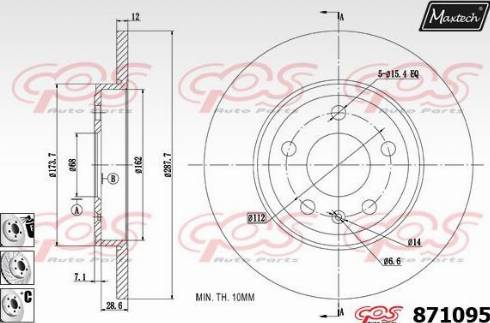 Maxtech 871095.6880 - Гальмівний диск autozip.com.ua