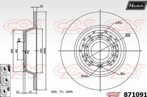 Maxtech 871091.6980 - Гальмівний диск autozip.com.ua