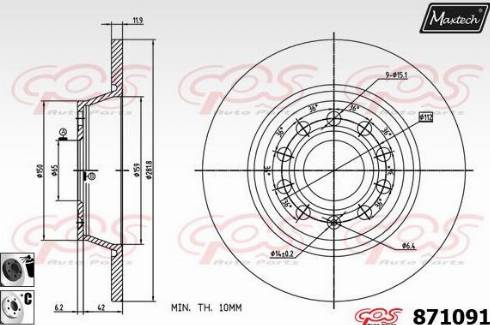 Maxtech 871091.6060 - Гальмівний диск autozip.com.ua