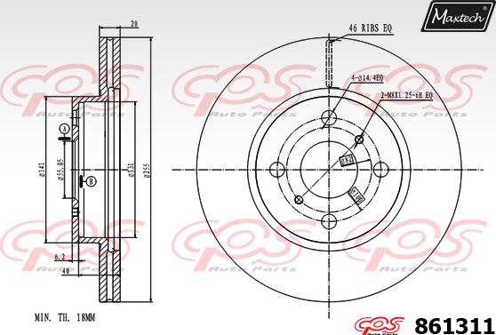 Maxtech 871093 - Гальмівний диск autozip.com.ua