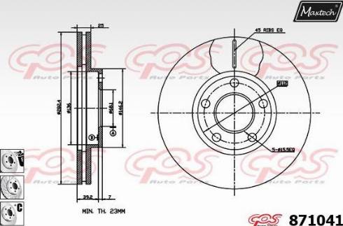 Maxtech 871041.6980 - Гальмівний диск autozip.com.ua