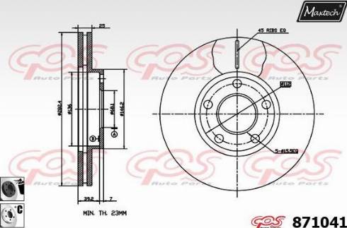 Maxtech 871041.6060 - Гальмівний диск autozip.com.ua