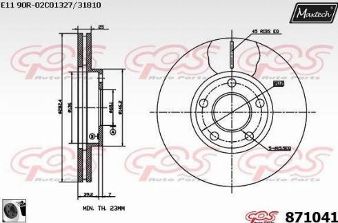 Maxtech 871041.0060 - Гальмівний диск autozip.com.ua