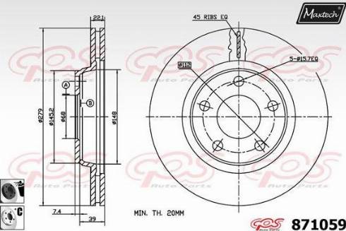 Maxtech 871059.6060 - Гальмівний диск autozip.com.ua