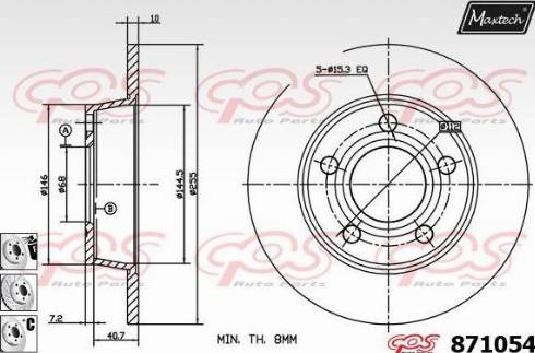 Maxtech 871054.6980 - Гальмівний диск autozip.com.ua