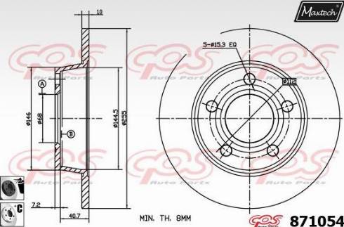 Maxtech 871054.6060 - Гальмівний диск autozip.com.ua