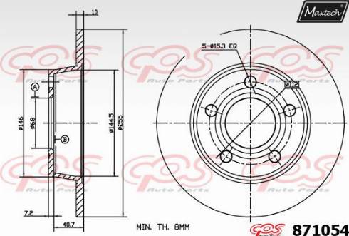 Maxtech 871054.0000 - Гальмівний диск autozip.com.ua