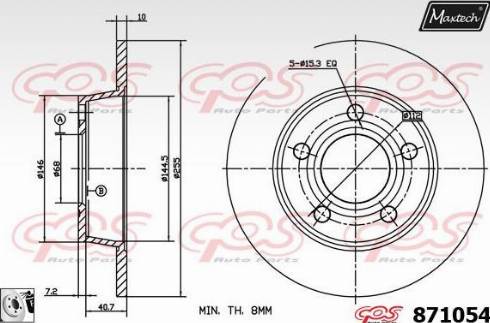 Maxtech 871054.0080 - Гальмівний диск autozip.com.ua