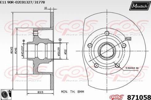 Maxtech 871058.0060 - Гальмівний диск autozip.com.ua