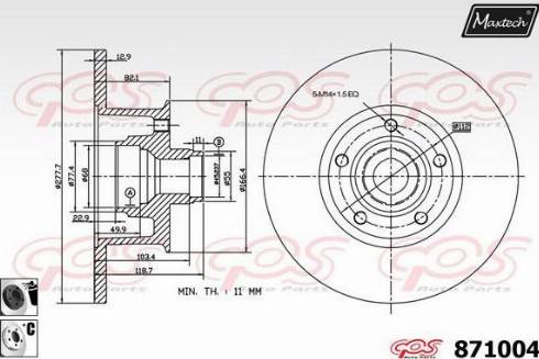 Maxtech 871004.6060 - Гальмівний диск autozip.com.ua