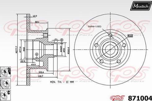 Maxtech 871004.6880 - Гальмівний диск autozip.com.ua