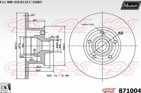 Maxtech 871004.0080 - Гальмівний диск autozip.com.ua