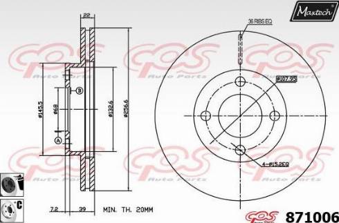 Maxtech 871006.6060 - Гальмівний диск autozip.com.ua